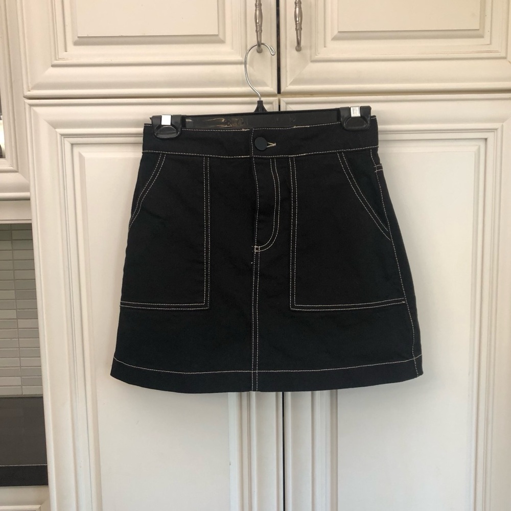 Zara TRF Collection black denim women’s mini skirt